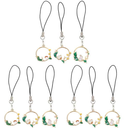 9 Pcs Decorative Garland Mobile Phone Pendant Short Style 1
