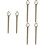6 Pcs Metal Bookmark Ruler With Crystal Stone Decor 6