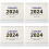 4Pcs Decorative Desktop Calendar Standing Household Calendar 7