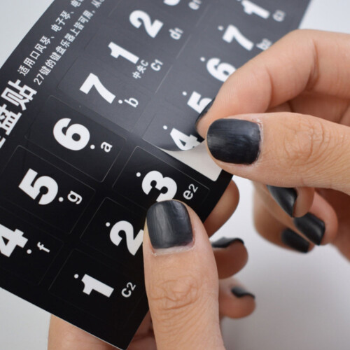 4Pcs Melodica Keyboard Pitch Stickers For Practice Black 2