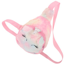 2Pcs Girls Unicorn Fluffy Crossbody Shoulder Bag