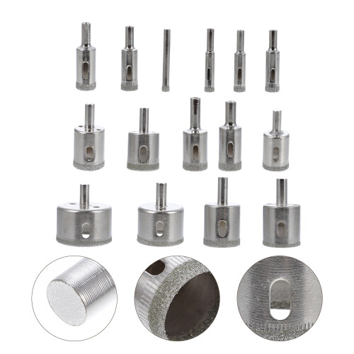 15Pcs 6-50Mm Diamond Coated Hole Saw Cutting Kit 2