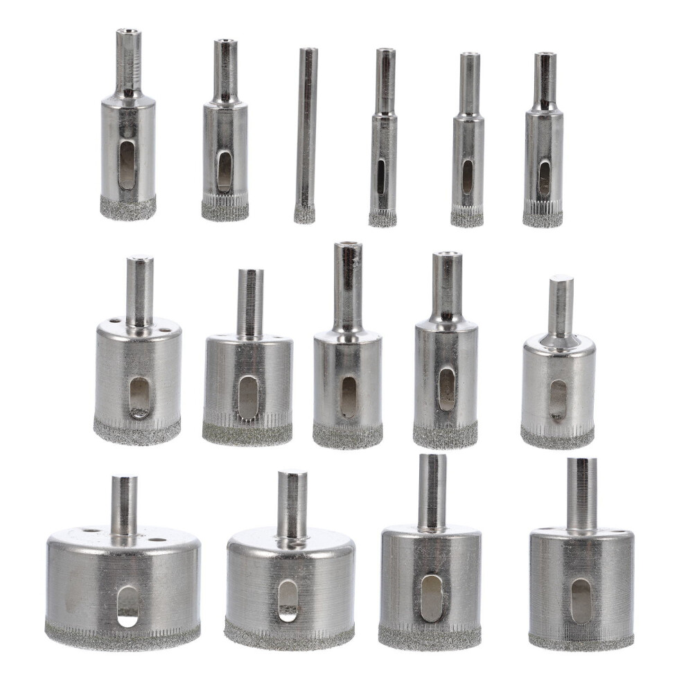 Photos - Diamond Core Bit / Milling Cutter 15Pcs 6-50Mm Diamond Coated Hole Saw Cutting Kit