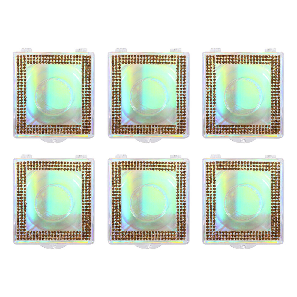 Inoomp 18 Pcs Empty False Eyelash Packaging Boxes Glitter Square Storage