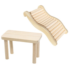 3 Sets Wooden Hamster Ladder And Platform For Small Animal Habitats