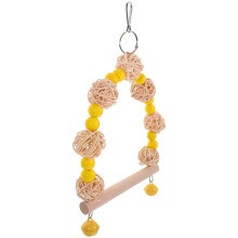 5Pcs Bird Cage Hanging Perch Toy Wooden Parrot Swing Stand
