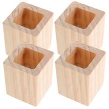 12 Pcs Wooden Square Furniture Risers Cube Leg Heightening Pads
