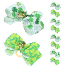 30 Pcs St Patrick's Day Puppy Bows Rubber Bands Hair Accessories