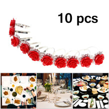 50 Pcs Rose Style Napkin Rings For Wedding Banquet Dinner Decoration