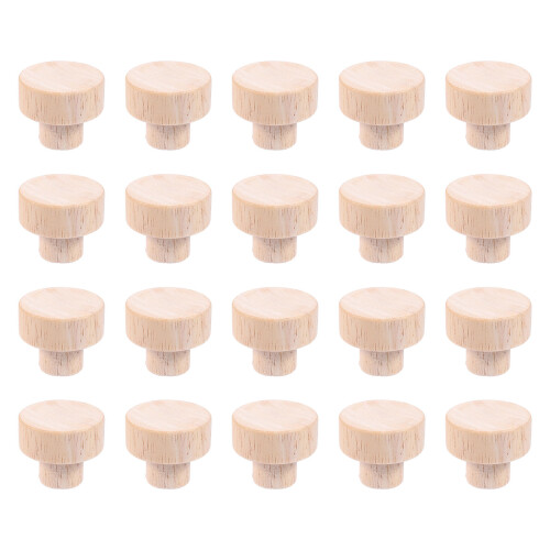40 Pcs Round Head Wooden Drawer Knobs Modern Style
