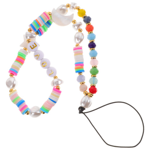 4Pcs Phone Charm Strap Moon Star Beaded Lanyard For Mobile 2