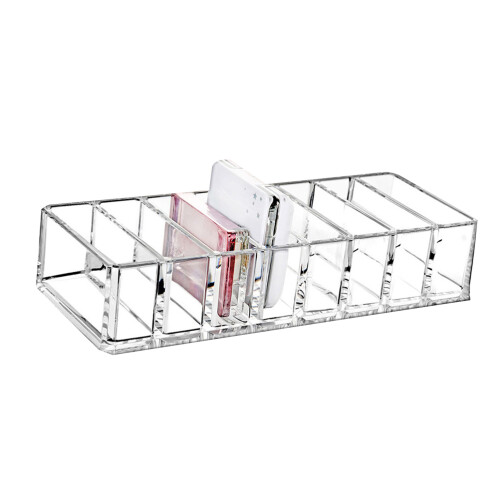 3Pcs 8-Grid Transparent Cosmetic Organizer For Eyeshadow And Makeup