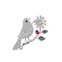 2Pcs Fashion Brooch Cartoon Magpie On Branch Jewelry Pin