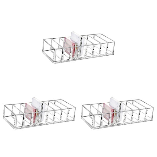 3Pcs 8-Grid Transparent Cosmetic Organizer For Eyeshadow And Makeup 1