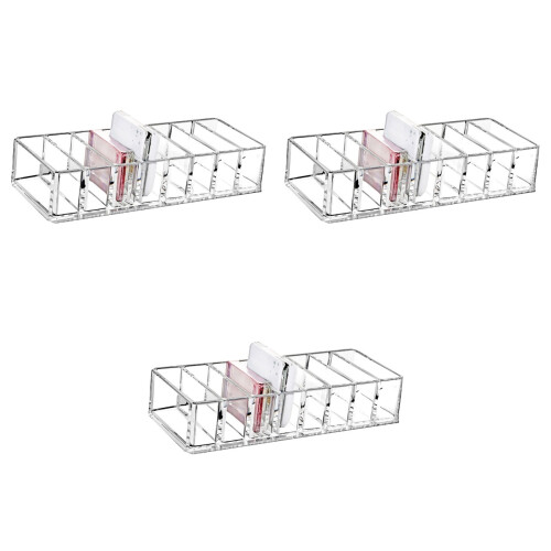 3Pcs 8-Grid Transparent Cosmetic Organizer For Eyeshadow And Makeup 2
