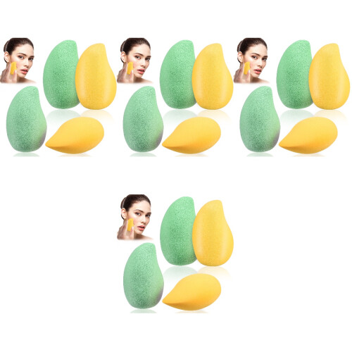 16 Pcs Makeup Sponges Mango Shaped Foundation For Women 2