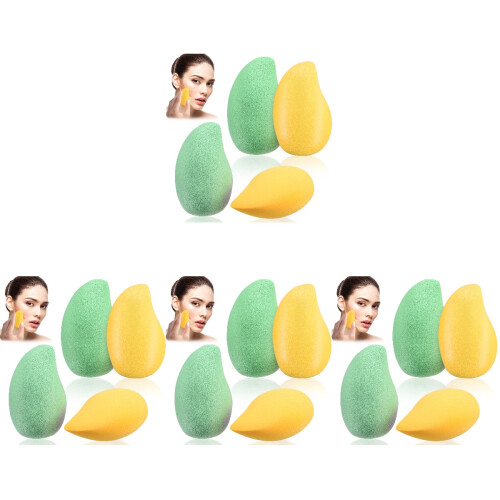 16 Pcs Makeup Sponges Mango Shaped Foundation For Women 1