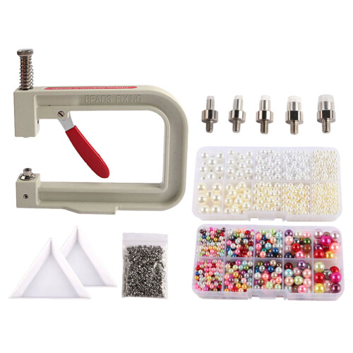 2 Sets Manual Beading Machine Pearl Setting Hand Press Tool For Craft 1