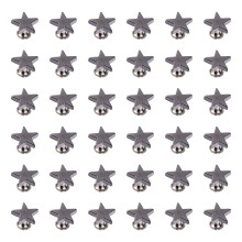 300 Pcs 12mm Flat Star Rivets Punk Style Alloy Studs For Clothing