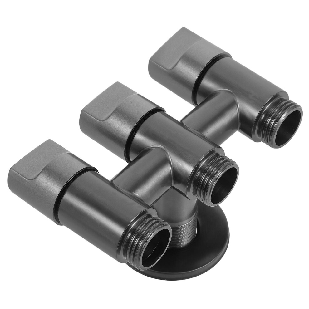 2Pcs Stainless Steel 3-Way Angle Valve Toilet Drain Tee Water Shutoff 031043085341