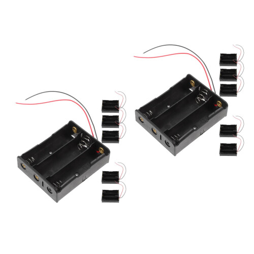 12 Pcs Wired 3 X 3.7V AA Battery Holder Plastic Storage Case 1