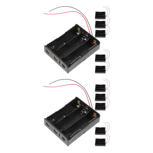 12 Pcs Wired 3 X 3.7V AA Battery Holder Plastic Storage Case 2