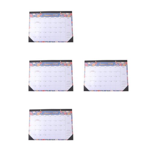 4 Pcs Office Calendar Plan Note Hanging Calendar 2024 Assorted Color 2