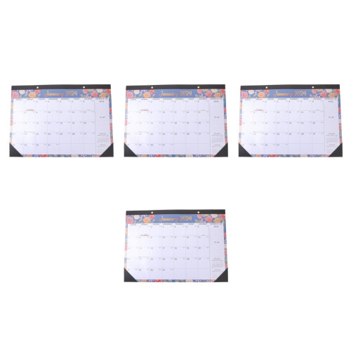 4 Pcs Office Calendar Plan Note Hanging Calendar 2024 Assorted Color 1