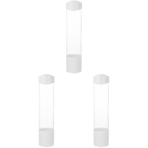 3Pcs Wall-Mounted Plastic Pull-Type Cup Dispenser For Home 1