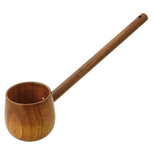 3Pcs Wood Water Ladle With Long Handle For Tea And Garden Use