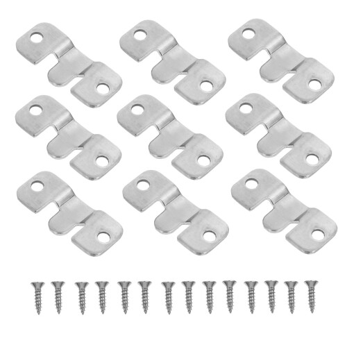 20 Sets Flush Mount Bracket Stainless Steel Wall Clip Hook With Screws 1