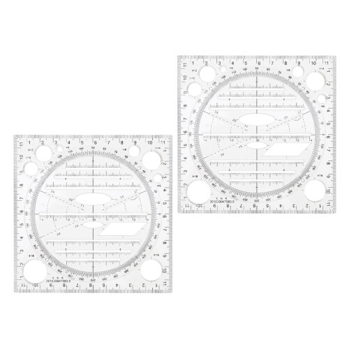 8 Pcs Students Drawing Stencil Multi-Functional Engineering Ruler 2