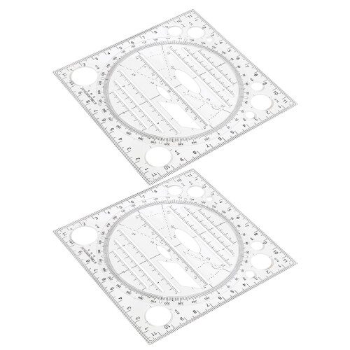 8 Pcs Students Drawing Stencil Multi-Functional Engineering Ruler 1