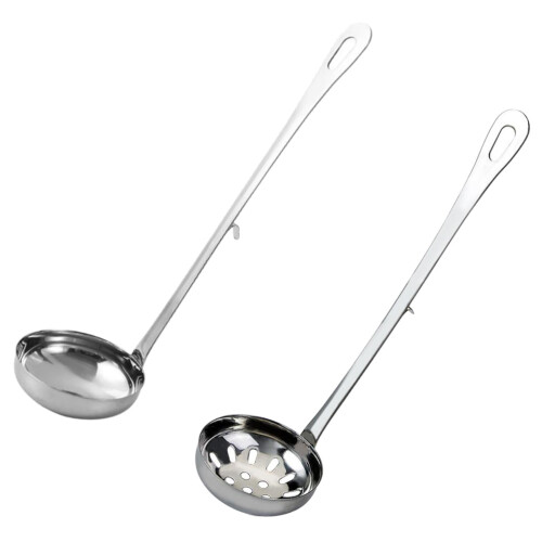 4 Sets Stainless Steel Hot Pot Colander And Spoon With Hook 1