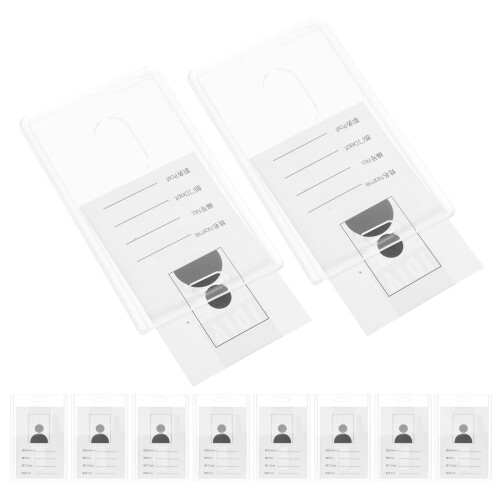 45 Pcs Vertical Clear Badge Holders Waterproof Heavy Duty Plastic