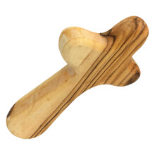 2Pcs Handheld Olive Wood Cross For Prayer And Shelf Decor
