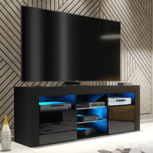 Pulse 145cm TV Unit LED - Black Gloss Doors