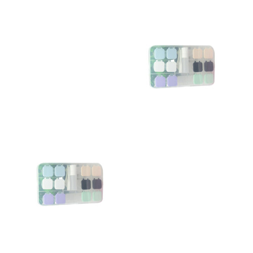 2pcs Elegant Lens Case Large Capacity Lens Box Lens Container (Mixed) 2