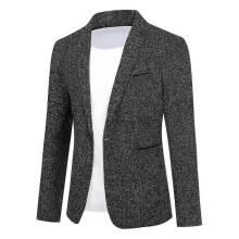 (M, Black) Allthemen Mens Sport Jacket Notched Lapel One Button Slim Blazer