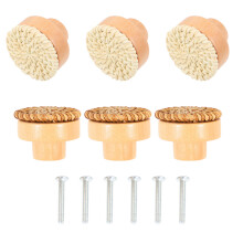 30 Pcs Bohemian Wooden Drawer Knobs Rattan Cabinet Handles