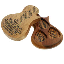 2 Sets Guitar With 3Pcs Wooden Picks Storage