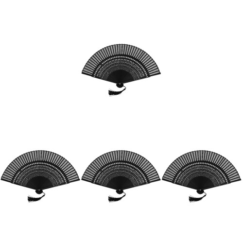 4Pcs Women Handheld Folding Fan Classic Dance Decor 1
