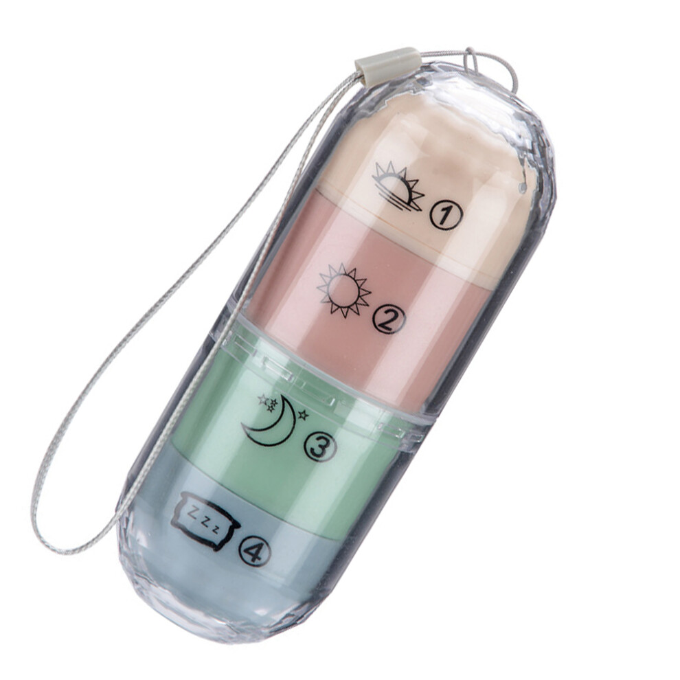 Totority 2Pcs Portable Medicine Box With 4 Compartments For Travel