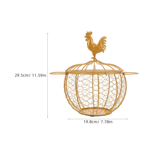 Metal Wire Egg Basket With Handle For Chicken And Duck Eggs 2