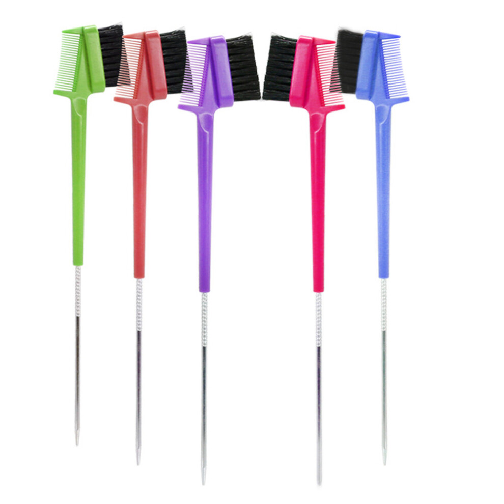 Villcase 15 Pcs Brow Combs Portable Eyebrow Brushes Steel Pin Hair Dye Tools