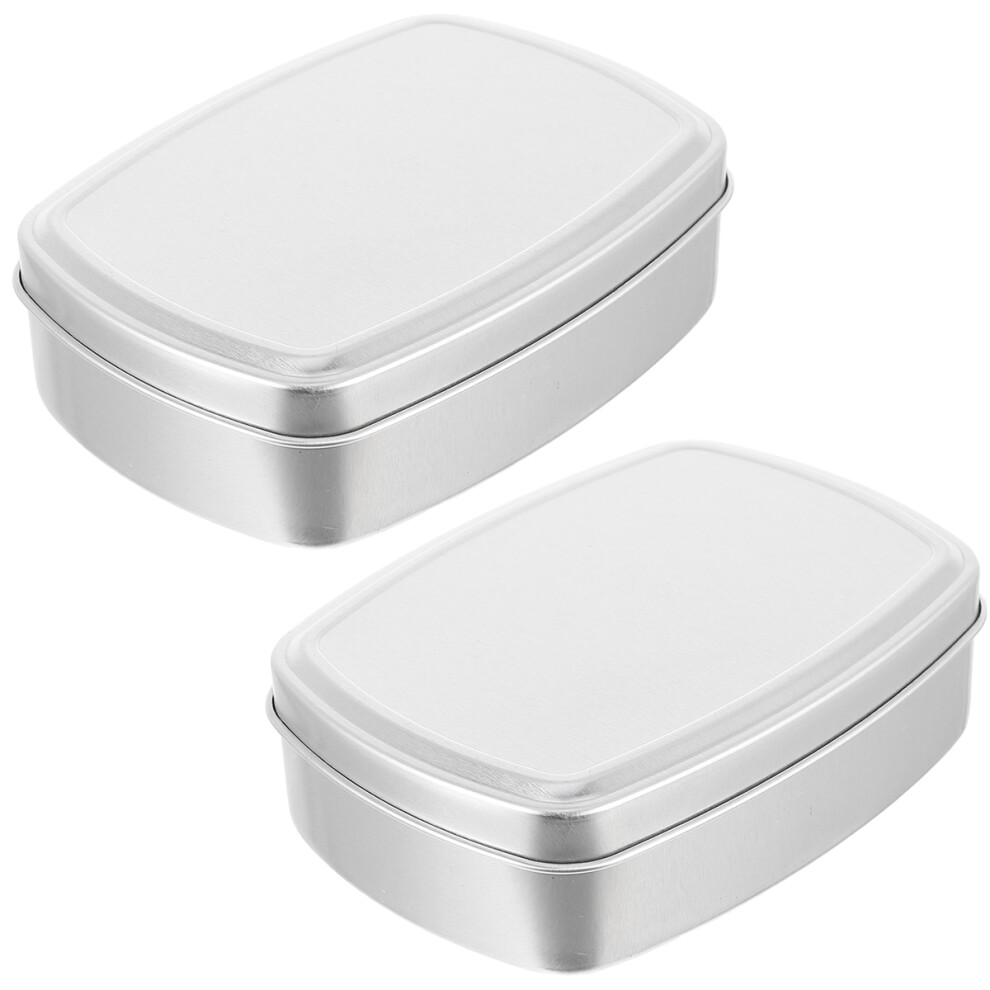 Vaguelly 4 Pcs 150Ml Aluminum Cosmetic Box Square Can With Lid