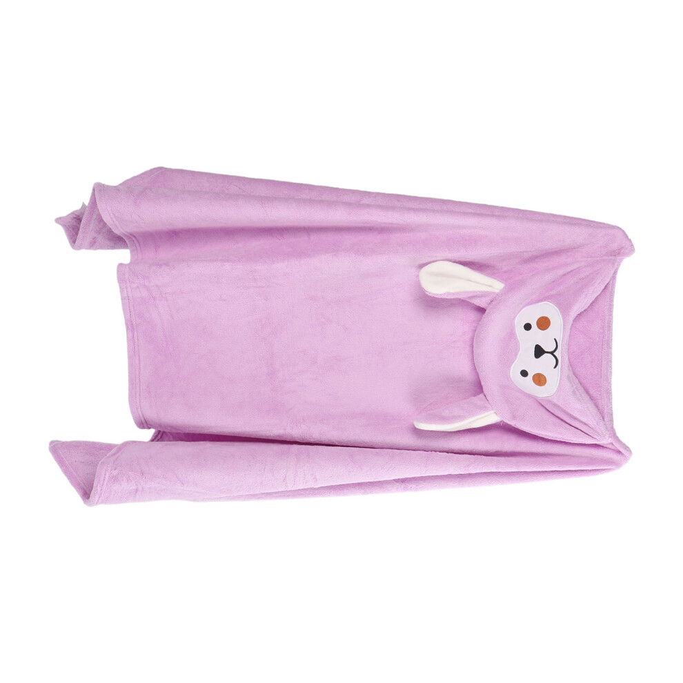 Baby Hooded Bath Towel Fleece 85X150cm Water-Absorbent Coral/Purple
