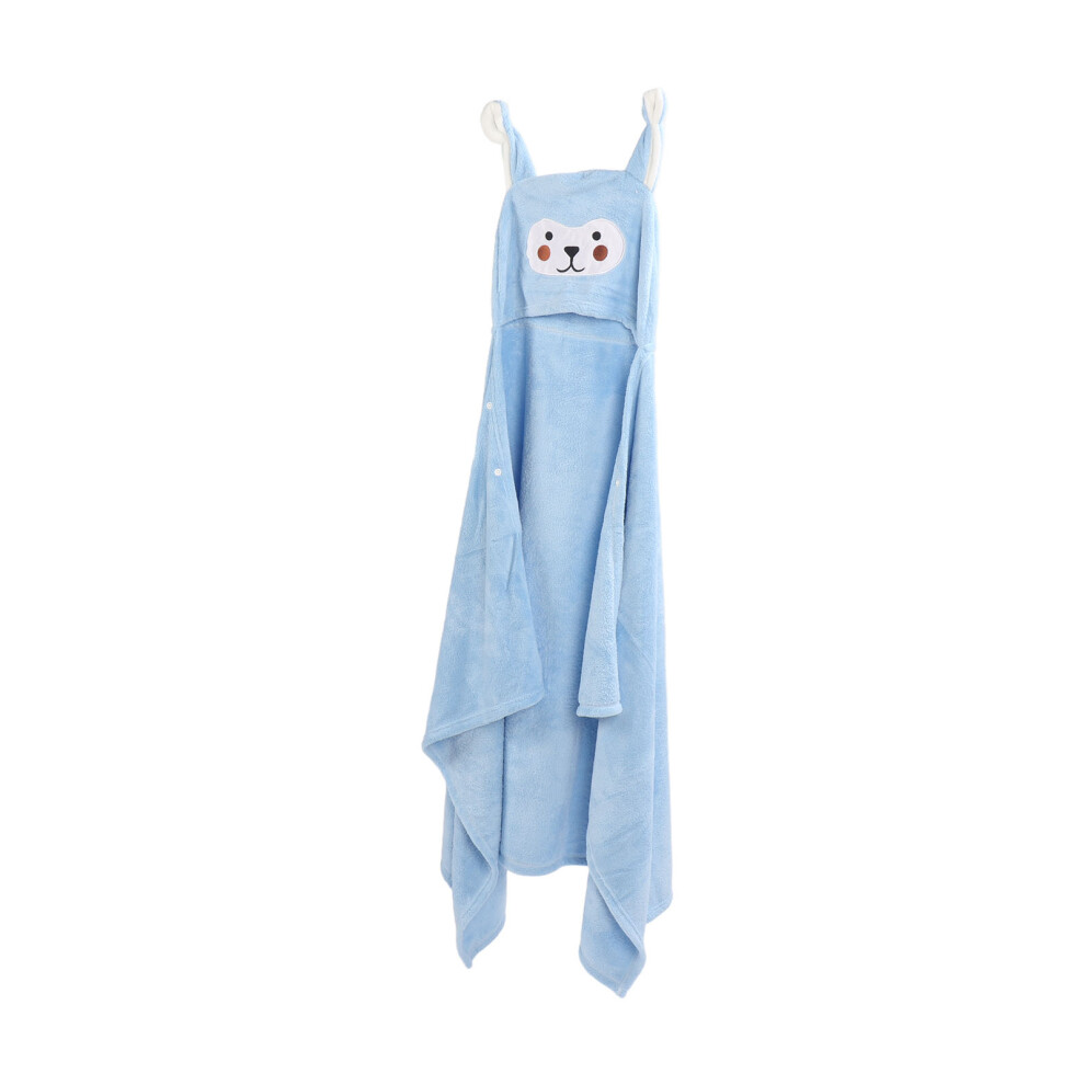Soft Blue Baby Hooded Bath Towel 85X150cm Coral Fleece Blue,Orange