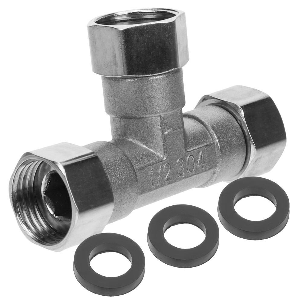 2Pcs 3-Way Stainless Steel Faucet Hose Splitter Diverter 031133432284