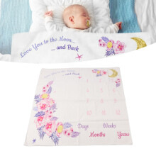 Baby-Monats-Meilenstein-Decke aus weicher Baumwolle Fotografie-Requisit für Neugeborene 70x70cm